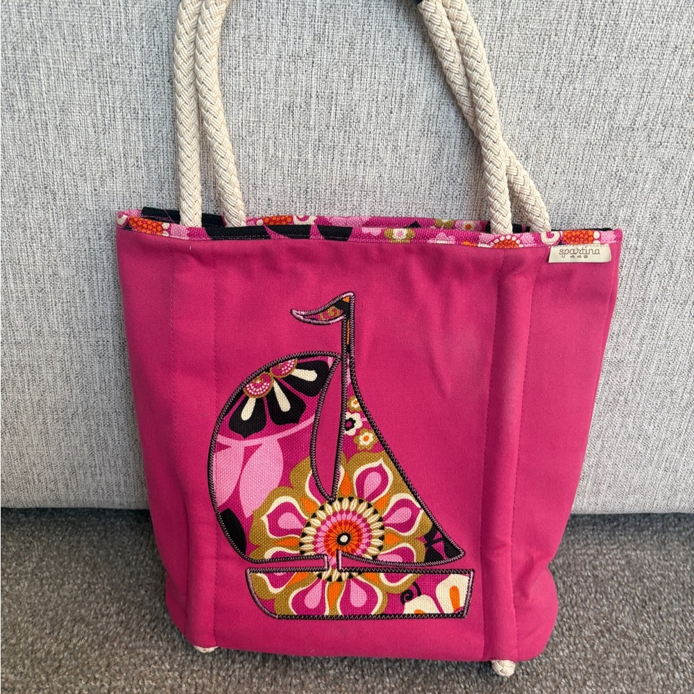 Spartina 449 Linen and Canvas Rope Beach Bag Tote